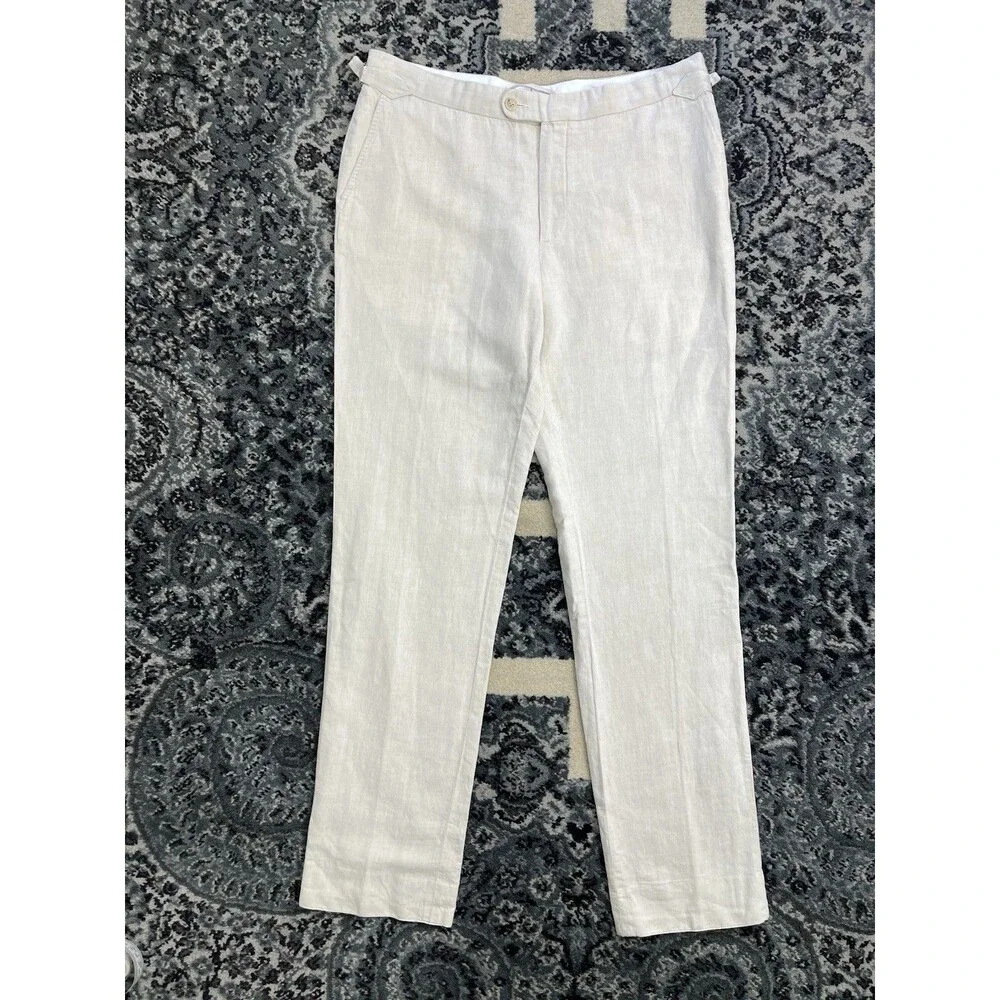 Suitsupply Brentwood Men’s Linen Trousers Classic Pants Size 50